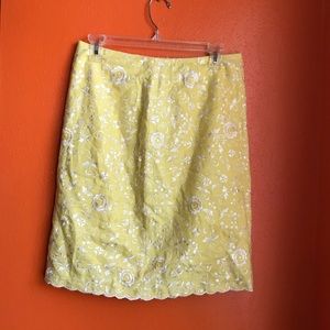 Yellow embroidered skirt